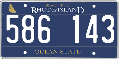 RI license plate 586143