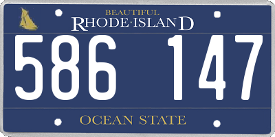RI license plate 586147