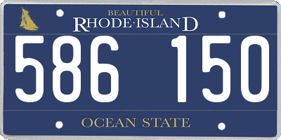 RI license plate 586150