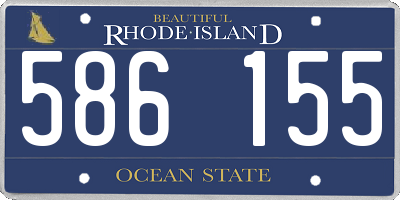 RI license plate 586155