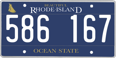 RI license plate 586167