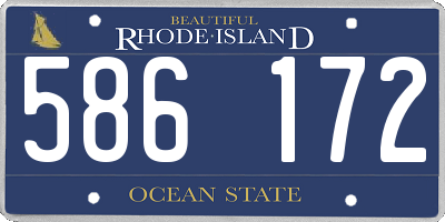 RI license plate 586172