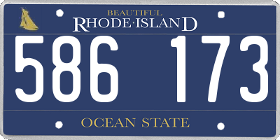 RI license plate 586173