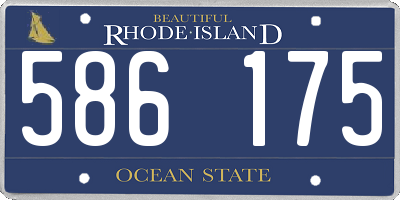 RI license plate 586175