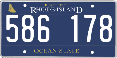 RI license plate 586178