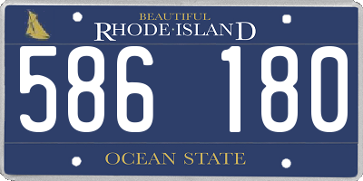 RI license plate 586180
