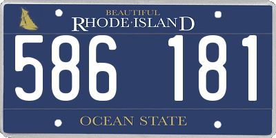 RI license plate 586181