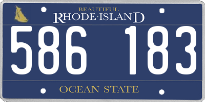 RI license plate 586183