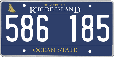 RI license plate 586185