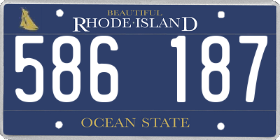 RI license plate 586187