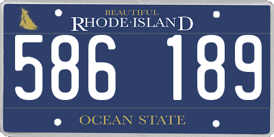 RI license plate 586189