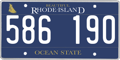 RI license plate 586190