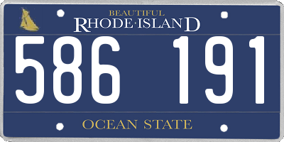 RI license plate 586191