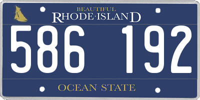 RI license plate 586192