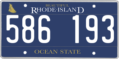 RI license plate 586193