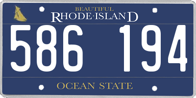 RI license plate 586194