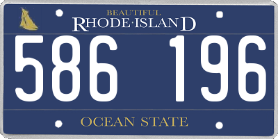 RI license plate 586196