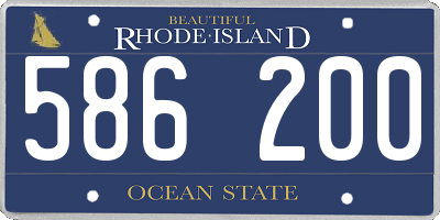 RI license plate 586200