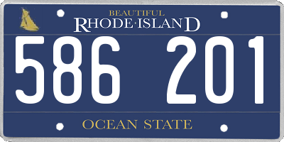 RI license plate 586201