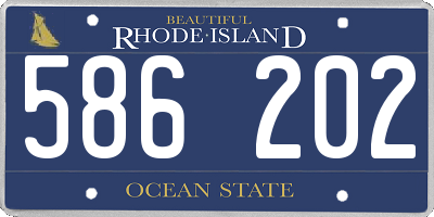 RI license plate 586202