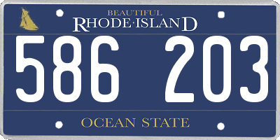 RI license plate 586203