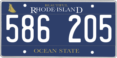 RI license plate 586205