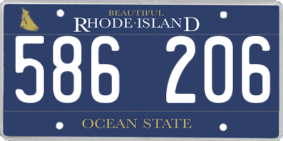 RI license plate 586206