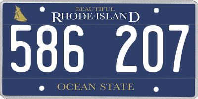 RI license plate 586207