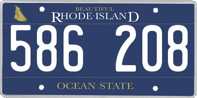 RI license plate 586208
