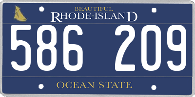 RI license plate 586209