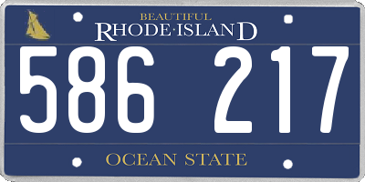 RI license plate 586217