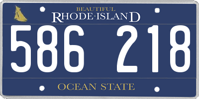 RI license plate 586218
