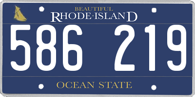 RI license plate 586219