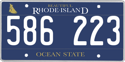 RI license plate 586223