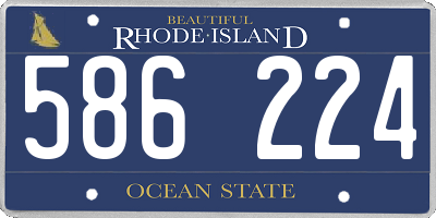 RI license plate 586224