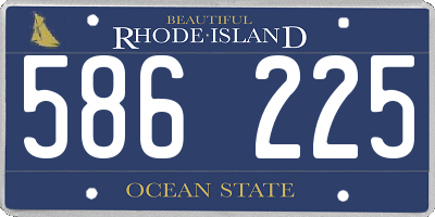 RI license plate 586225