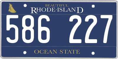 RI license plate 586227