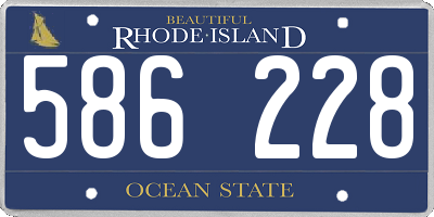RI license plate 586228