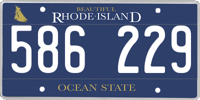 RI license plate 586229