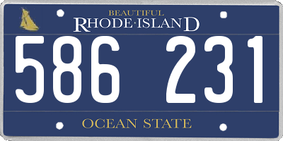 RI license plate 586231