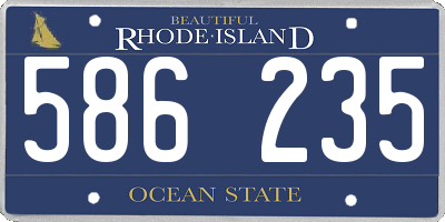 RI license plate 586235