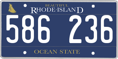 RI license plate 586236