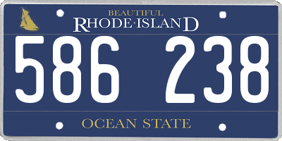 RI license plate 586238