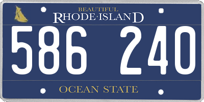 RI license plate 586240