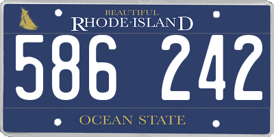 RI license plate 586242