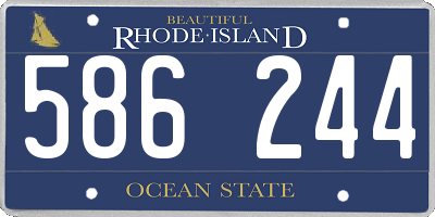 RI license plate 586244