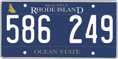 RI license plate 586249
