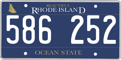 RI license plate 586252