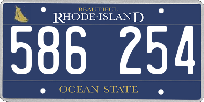 RI license plate 586254