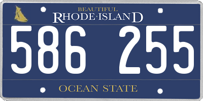 RI license plate 586255